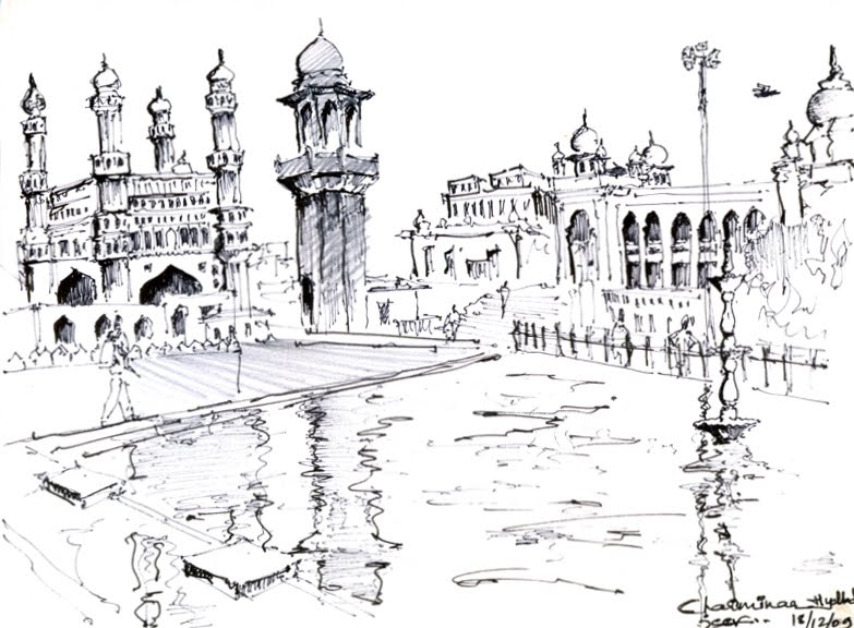 783x576 Jeeva - Charminar Sketch
