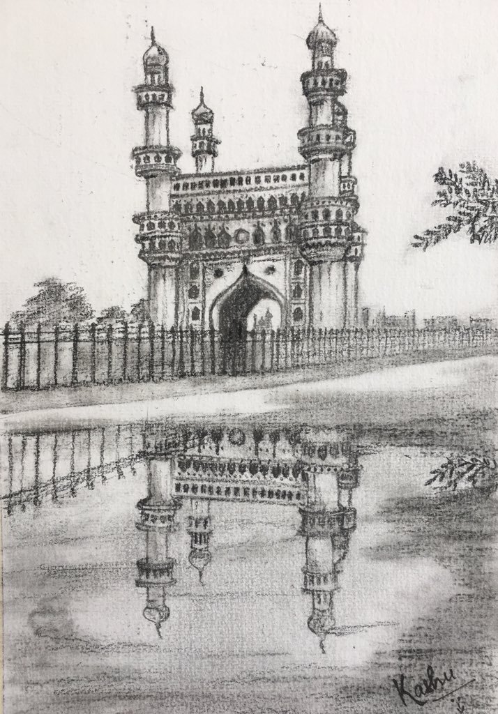 714x1024 Kashmira Chavan On Twitter Beauty Lies In The Eye Of The - Charminar Sketch
