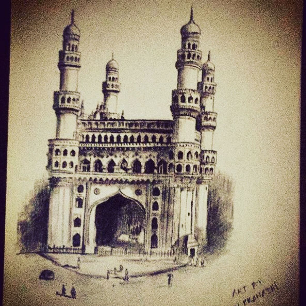 1185x1185 Charminar - Charminar Sketch