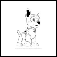 200x200 How To Draw Paw Patrol Cartoon Characters Drawing Tutorials - Chase Paw Patrol Sketch