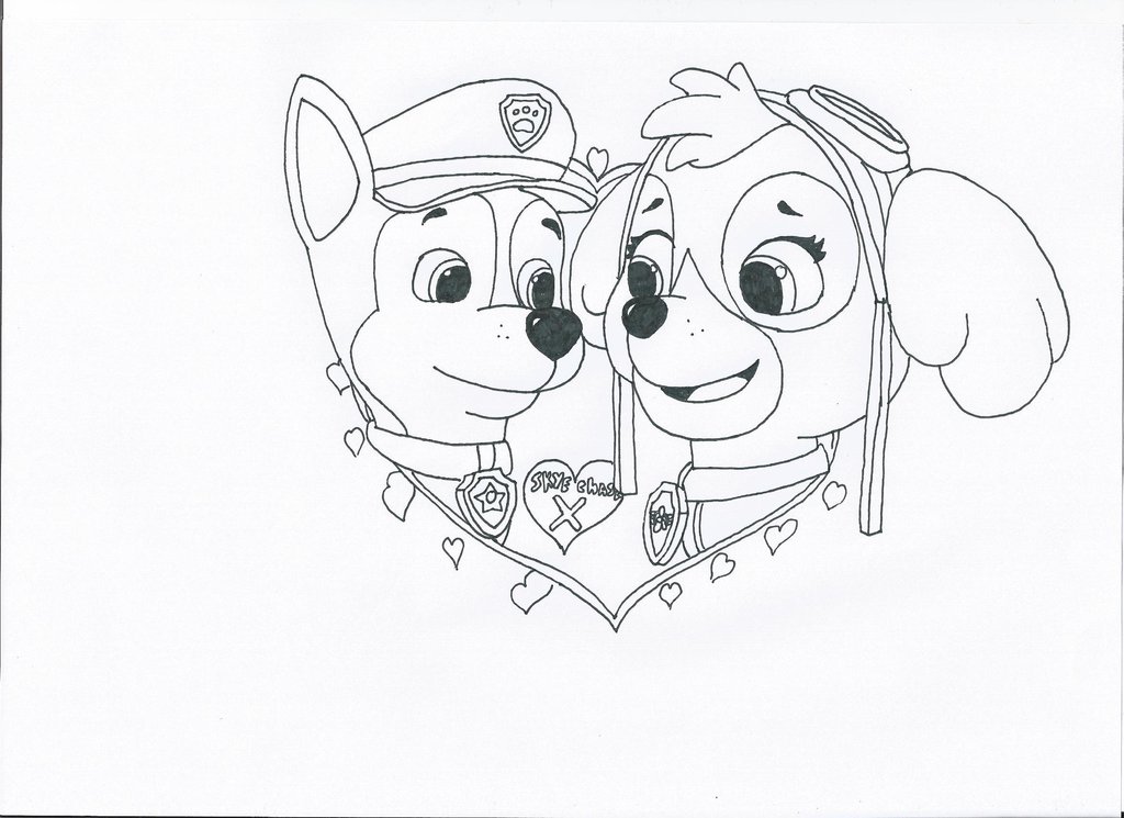 1024x745 Image - Chase Paw Patrol Sketch