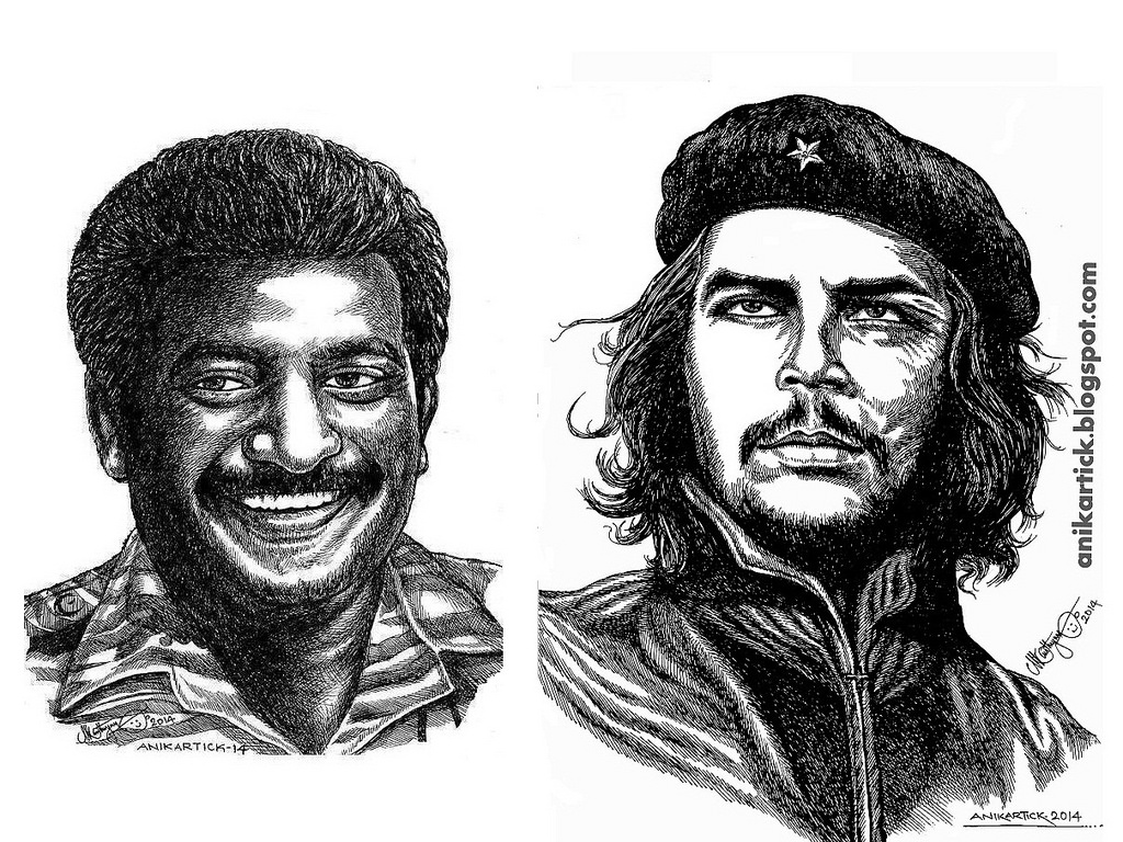 1024x768 Prabhakaran And Che Guevara - Che Guevara Sketch