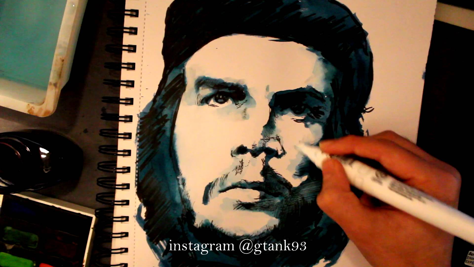 1920x1080 Watercolour Sketch Of Che Guevara - Che Guevara Sketch