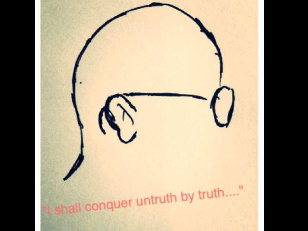 600x450 Sketch Of Mahatma Gandhi Made By Shahrukh Khan, Srk Posts A Sketch - Check Sketch