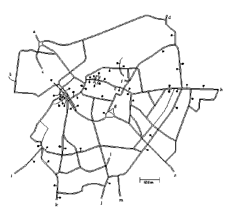 789x706 Sketch Of The Simulated Road Network With Check Points (Filled - Check Sketch