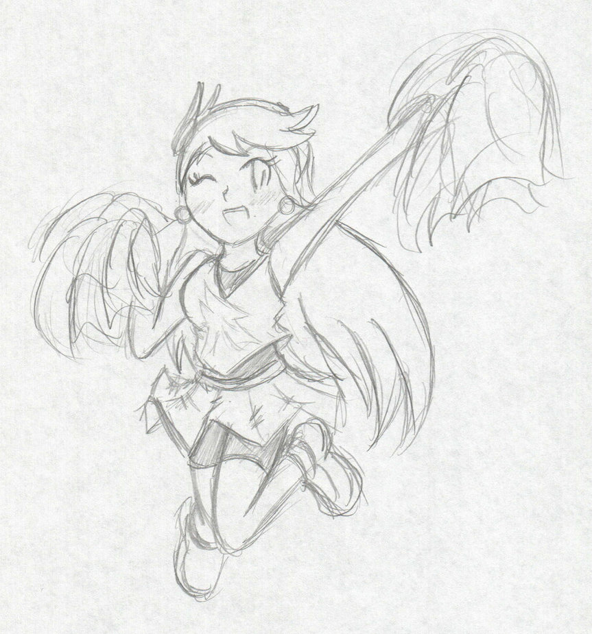 863x925 Rona The Cheerleader Sketch By Xero J - Cheerleader Sketch