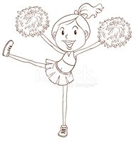 188x200 Simple Sketch Of A Cheerleader Stock Vectors - Cheerleader Sketch
