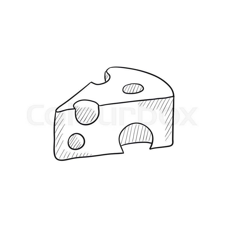800x800 Piece Of Cheese Vector Sketch Icon Isolated On Background. Hand - Cheese Sketch