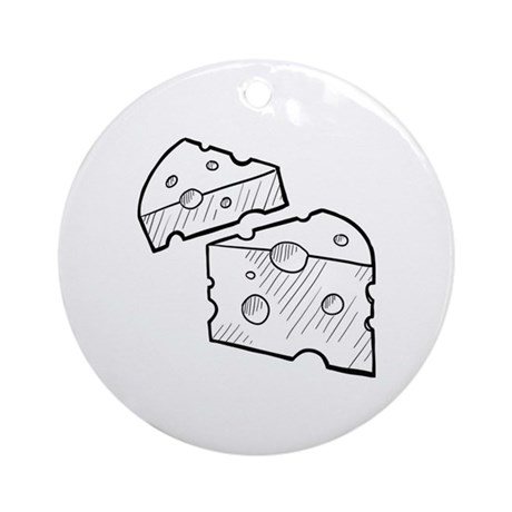 460x460 Swiss Cheese Sketch Round Ornament By Admin Cp70839509 - Cheese Sketch