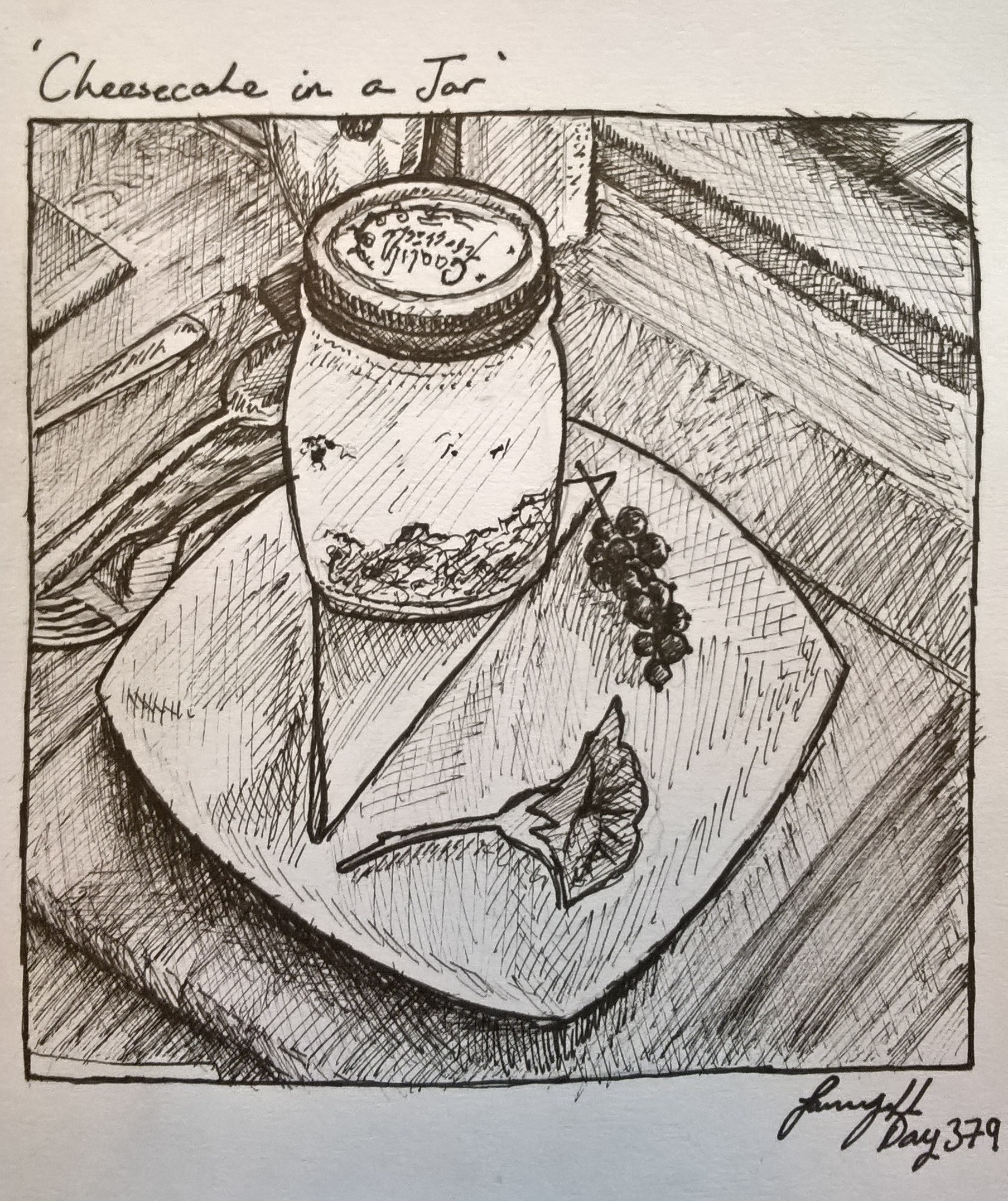 1807x2153 Day 379 Cheesecake In A Jar! Sketchingdaily - Cheesecake Sketch