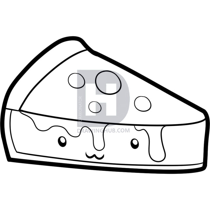 720x720 How To Draw A Cheesecake, Cheesecake, Step By Step, Drawing Guide - Cheesecake Sketch