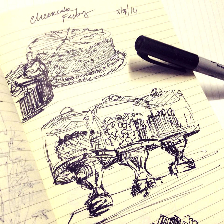 894x894 Sharpie Sketch Cheesecake By Memorysoul - Cheesecake Sketch