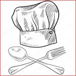 150x150 Drawing Utensils 112780 Drawing Chef Hat Chef Hat With Utensils - Chef Hat Sketch
