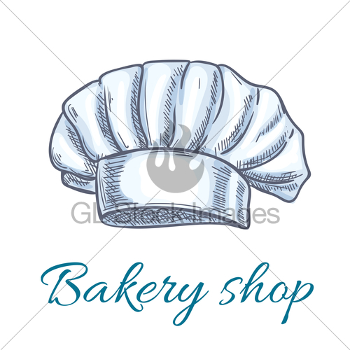 500x500 Chef Hat, Cap Or Toque Sketch For Bakery Design Gl Stock Images - Chef Hat Sketch