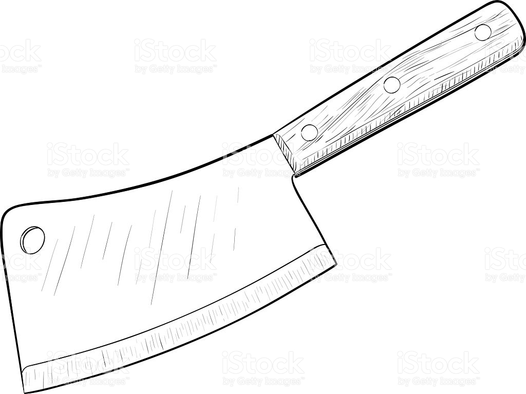 1024x767 Drawn Knife Vector Art - Chef Knife Sketch
