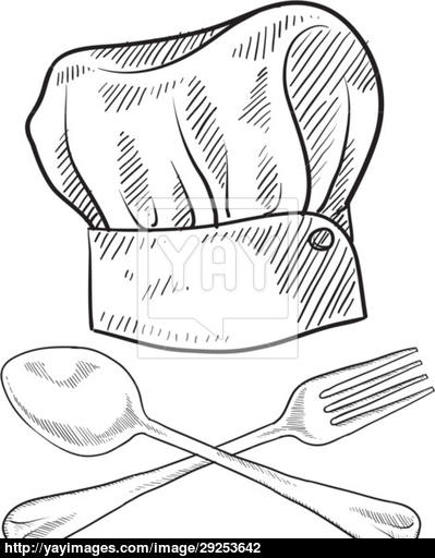 399x512 Chef Hat Sketch Vector - Chef Sketch