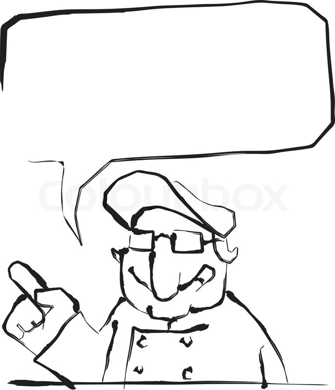 687x800 Chef. Sketch Drawing Stock Vector Colourbox - Chef Sketch