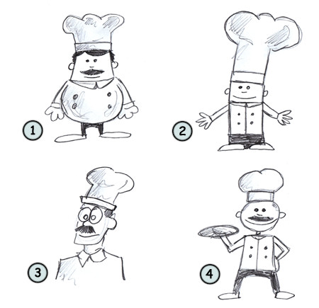 450x435 Drawing A Cartoon Chef - Chef Sketch