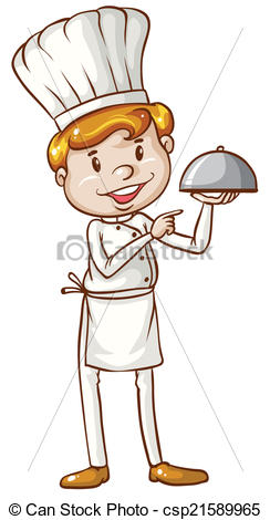 244x470 A Simple Sketch Of A Chef. Illustration Of A Simple Sketch Of A - Chef Sketch