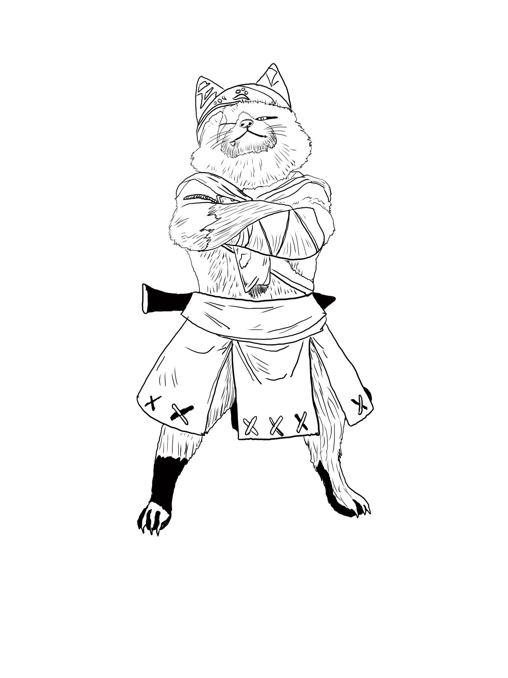 1668x2224 Meowscular Chef Digital Sketch By Me Monsterhunterworld - Chef Sketch