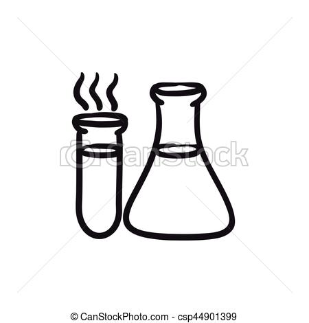 450x470 Laboratory Equipment Sketch Icon. Laboratory Equipment Vector - Chemistry Lab Sketch