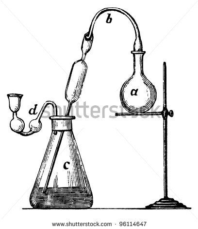 408x470 Old Chemical Laboratory Equipment Illustration Engraving, From - Chemistry Lab Sketch