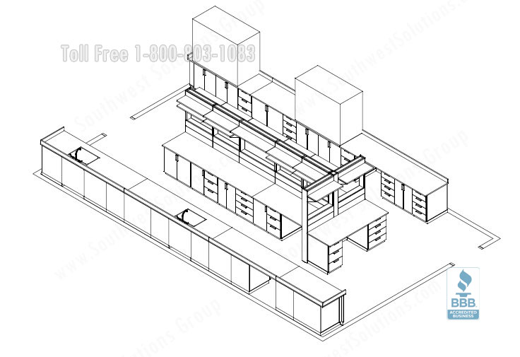 736x505 Chemical Laboratory Workstation Furniture Modular Lab Casework - Chemistry Lab Sketch