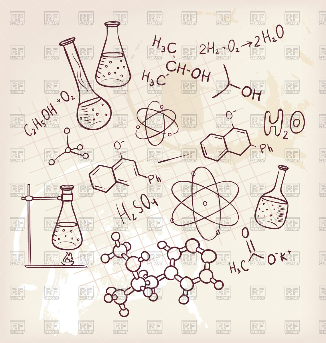 1139x1200 Sketch Of Chemistry Elements Vector Image Vector Artwork Of - Chemistry Sketch