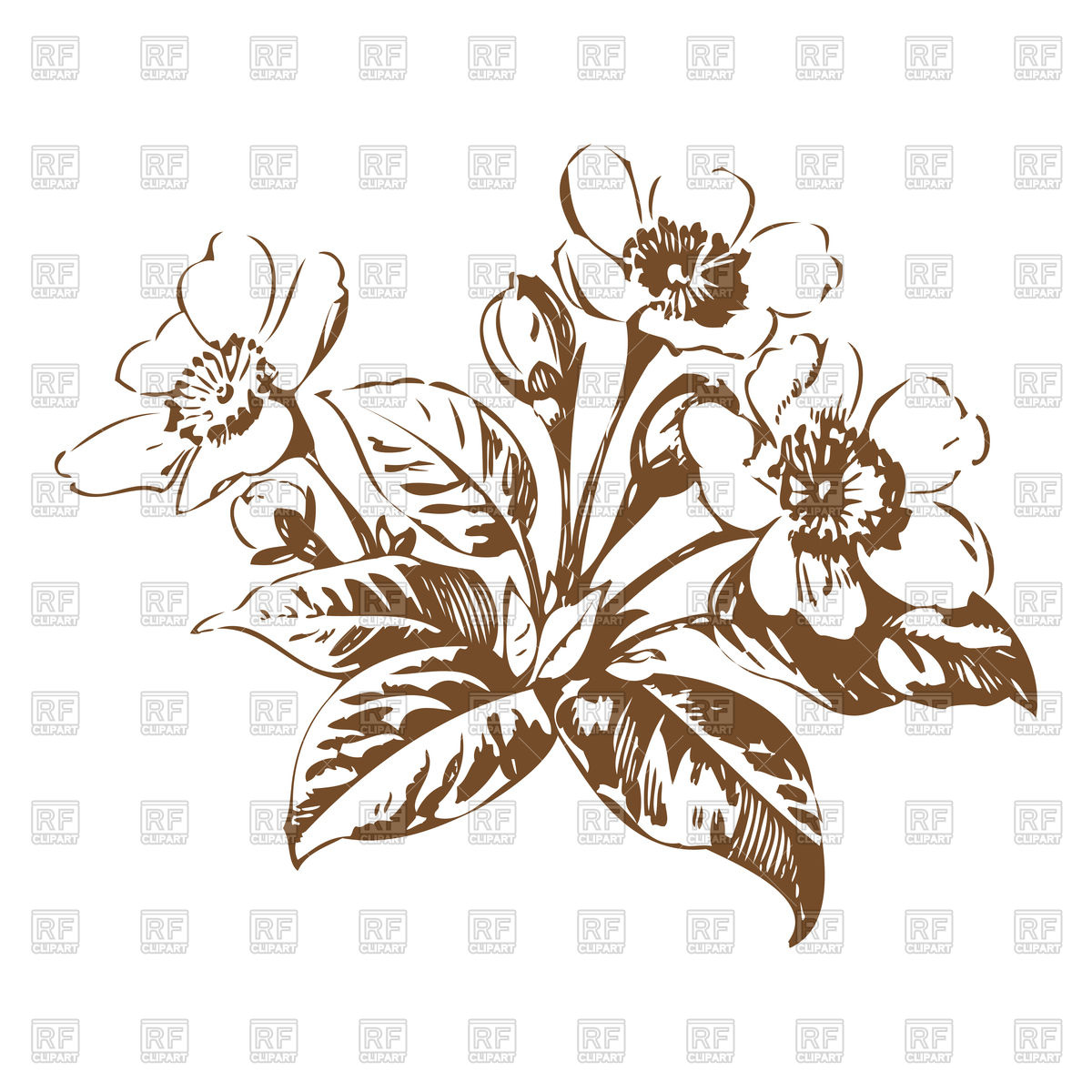 1200x1200 Cherry Blossom Flowers Sketch Vector Image Vector Artwork Of - Cherry Blossom Sketch