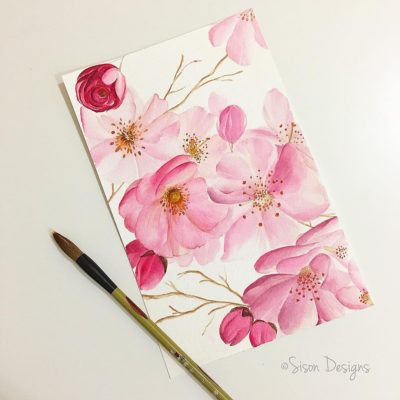 Cherry Blossom Sketch at PaintingValley.com | Explore collection of ...