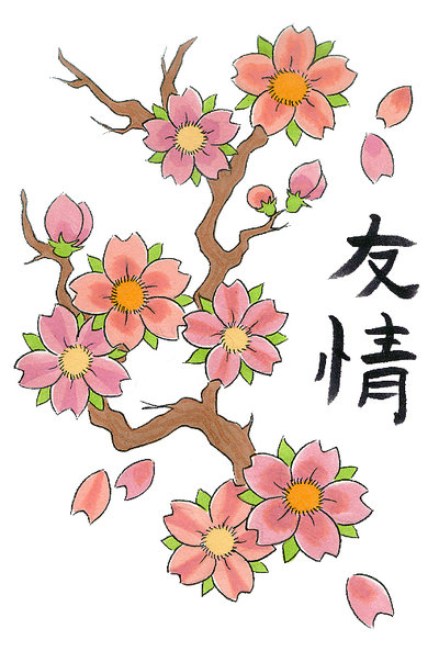 400x593 Cherry Blossom By Ick San - Cherry Blossom Tattoo Sketch