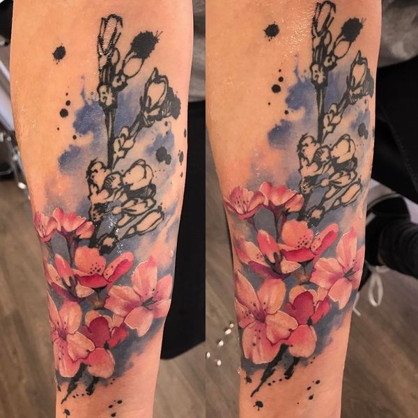 600x600 65 Small Cherry Blossom Tattoo Ideas - Cherry Blossom Tattoo Sketch