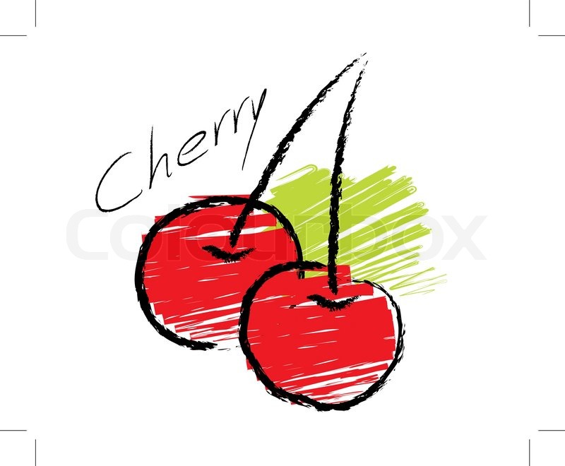 800x660 Sketch Of Cherry Vector Stock Vector Colourbox - Cherry Sketch