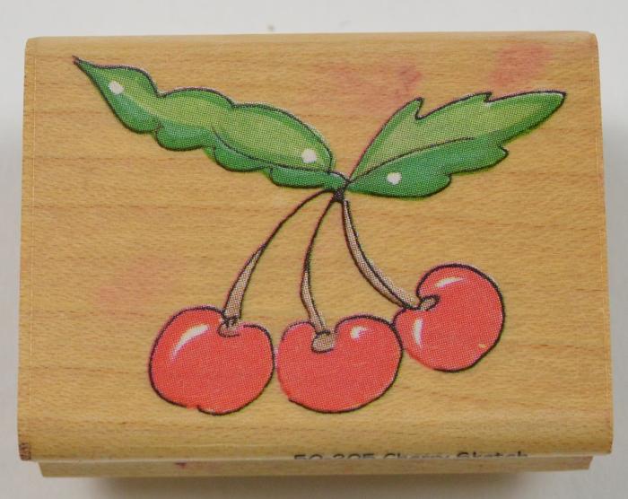 700x556 Wood Mounted Rubber Stamp By Stamp Rosa - Cherry Sketch
