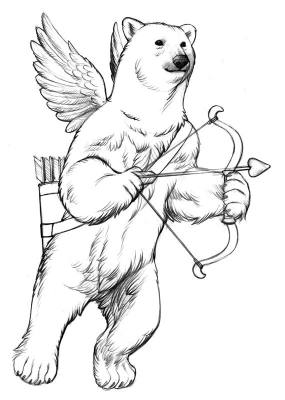 570x800 Darren Calvert On Twitter I Had Forgotten About This Polar Bear - Cherub Sketch