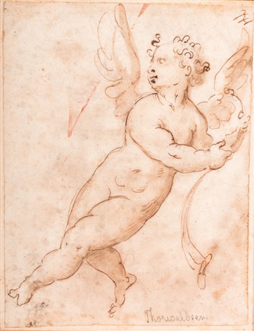 361x470 Drawing Of A Cherub By Bertel Thorvaldsen On Artnet - Cherub Sketch
