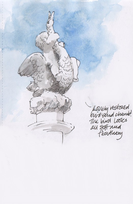 522x800 July,cherub On North Fountain Deborah Rehmat - Cherub Sketch