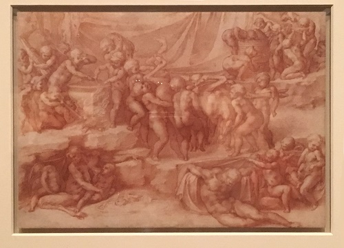 500x361 Red Chalk Cherub Sketch Michaelangelo Exhibit 2.2018 Art By Juvenlee - Cherub Sketch