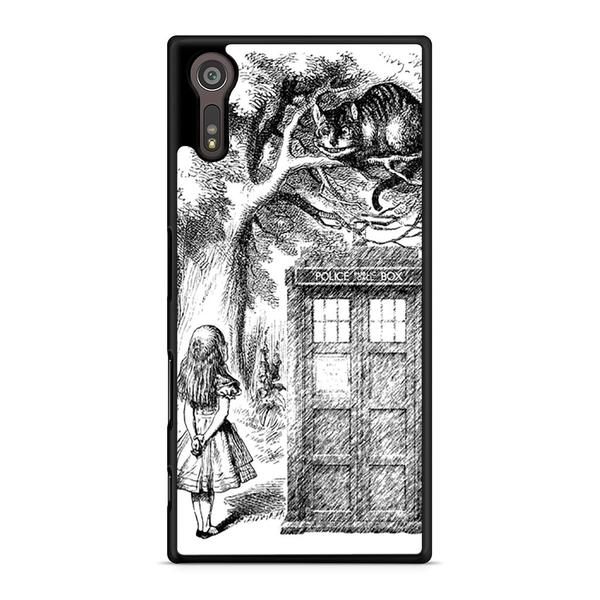 600x600 Alice In Wonderland And Cheshire Cat Sketch Sony Xperia Xz Case - Cheshire Cat Sketch