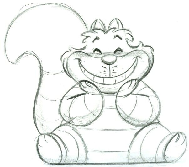 603x532 Alice In Wonderland Cheshire Cat Sketch By - Cheshire Cat Sketch