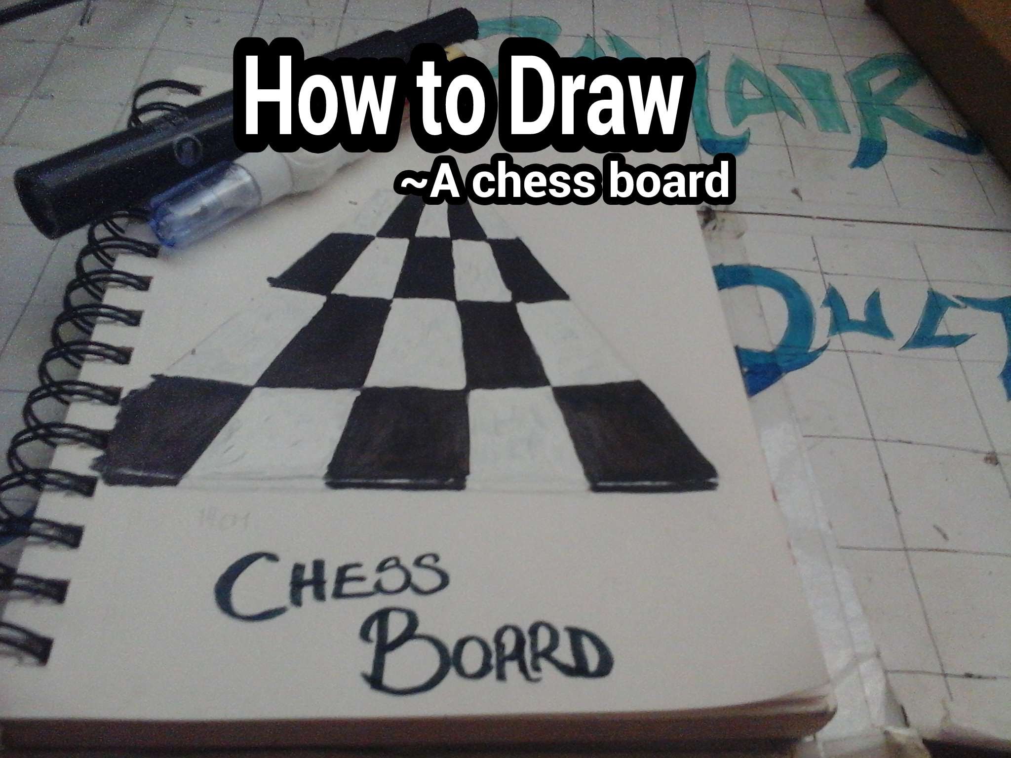 2048x1536 How To Draw A Chess Board (In Perspective) - Chess Board Sketch