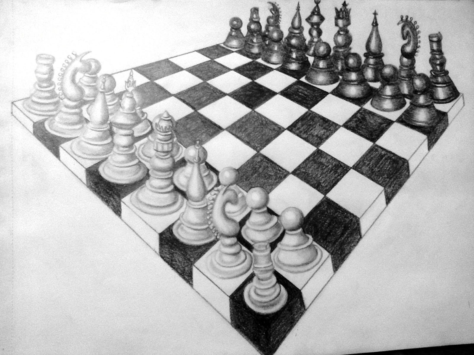 Chess Board Sketch at PaintingValley.com | Explore collection of Chess