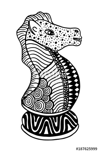 327x500 Hand Drawing Doodle Sketch Chess Knight Vector Illustration Art - Chess Knight Sketch