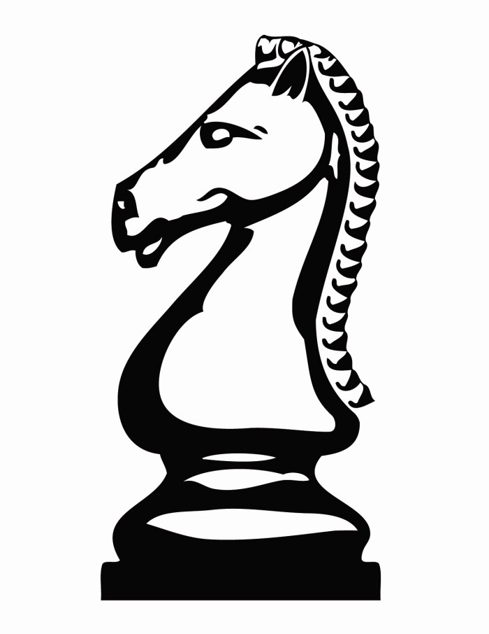 700x906 Horse Chess Piece Silhouette - Chess Knight Sketch