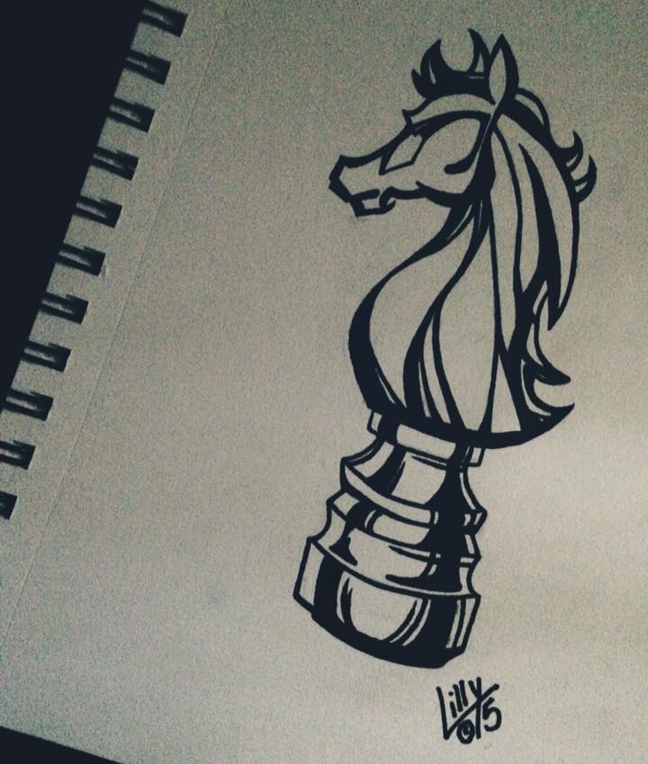 720x849 Knight Chess Piece Flash Sketch By Therandomthings - Chess Knight Sketch