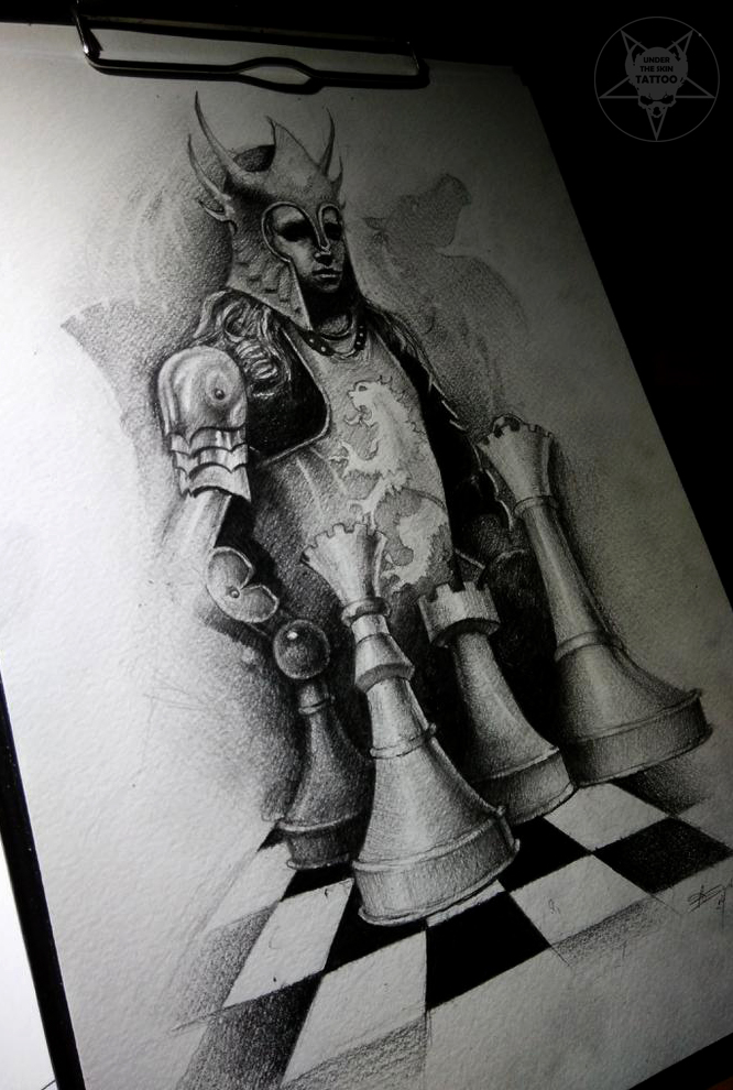 666x990 Knight Chess By Andreyskull - Chess Knight Sketch