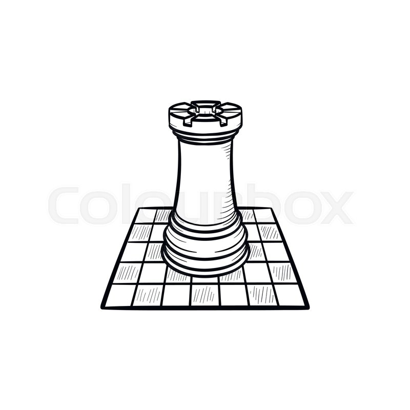 800x800 Chess Board And Figure Hand Drawn Outline Doodle Icon - Chess Pieces Sketch