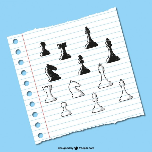 626x626 Chess Pieces Sketch Vector Free Download - Chess Pieces Sketch