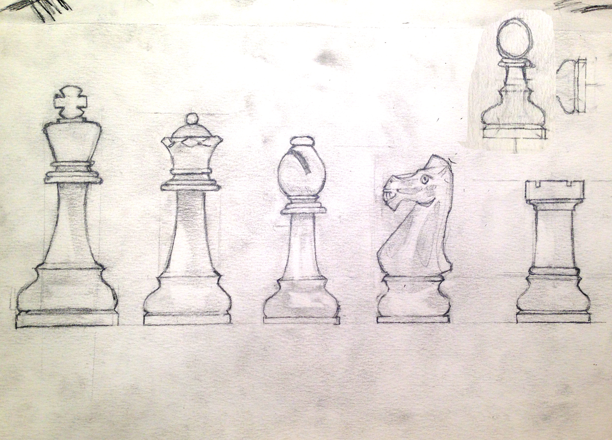 1200x863 Chicago Grain - Chess Pieces Sketch