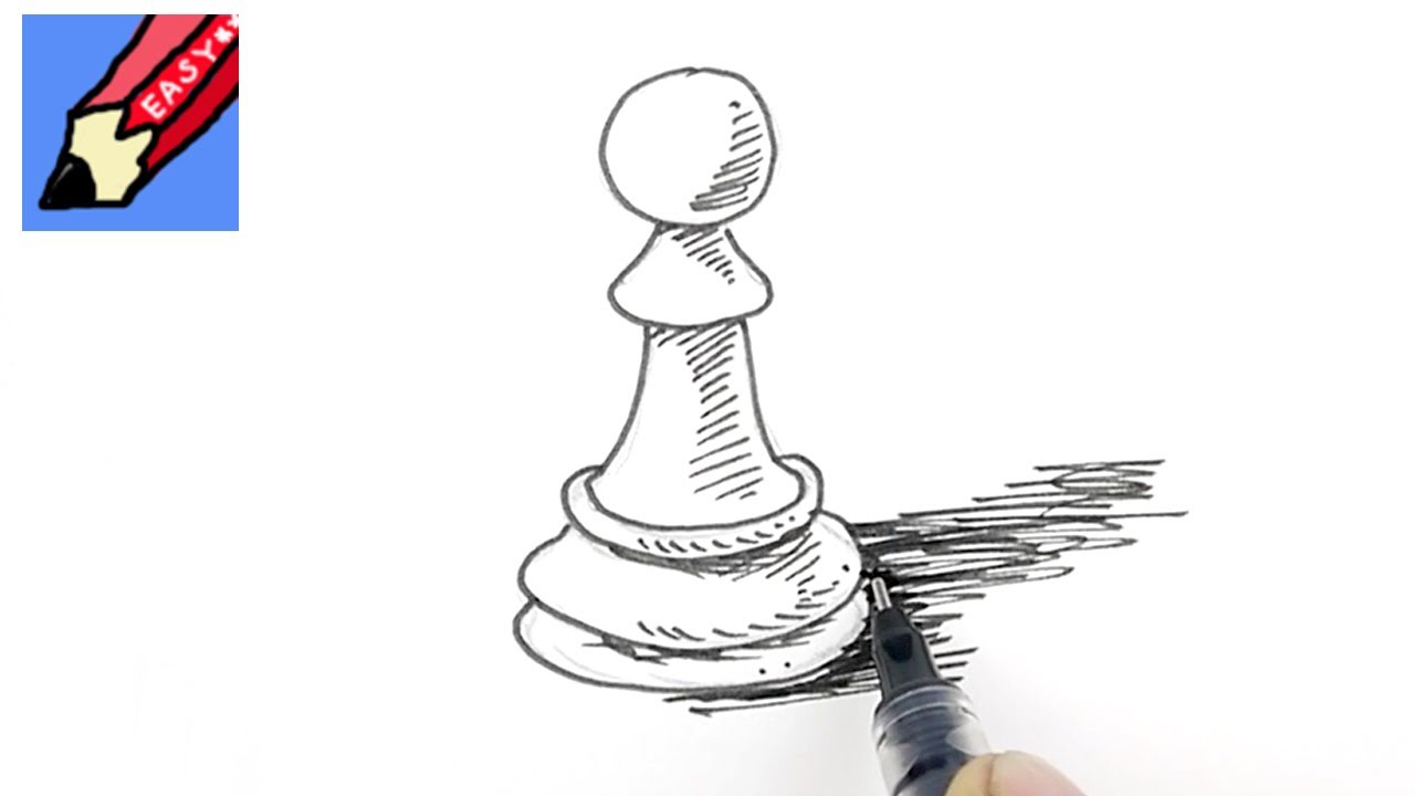 1280x720 How To Draw A Pawn Real Easy - Chess Pieces Sketch